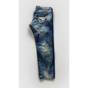 Vintage Akoo Brand Men's Distressed Studded Denim Jeans Size 44 VTG Y2K Hip Hop